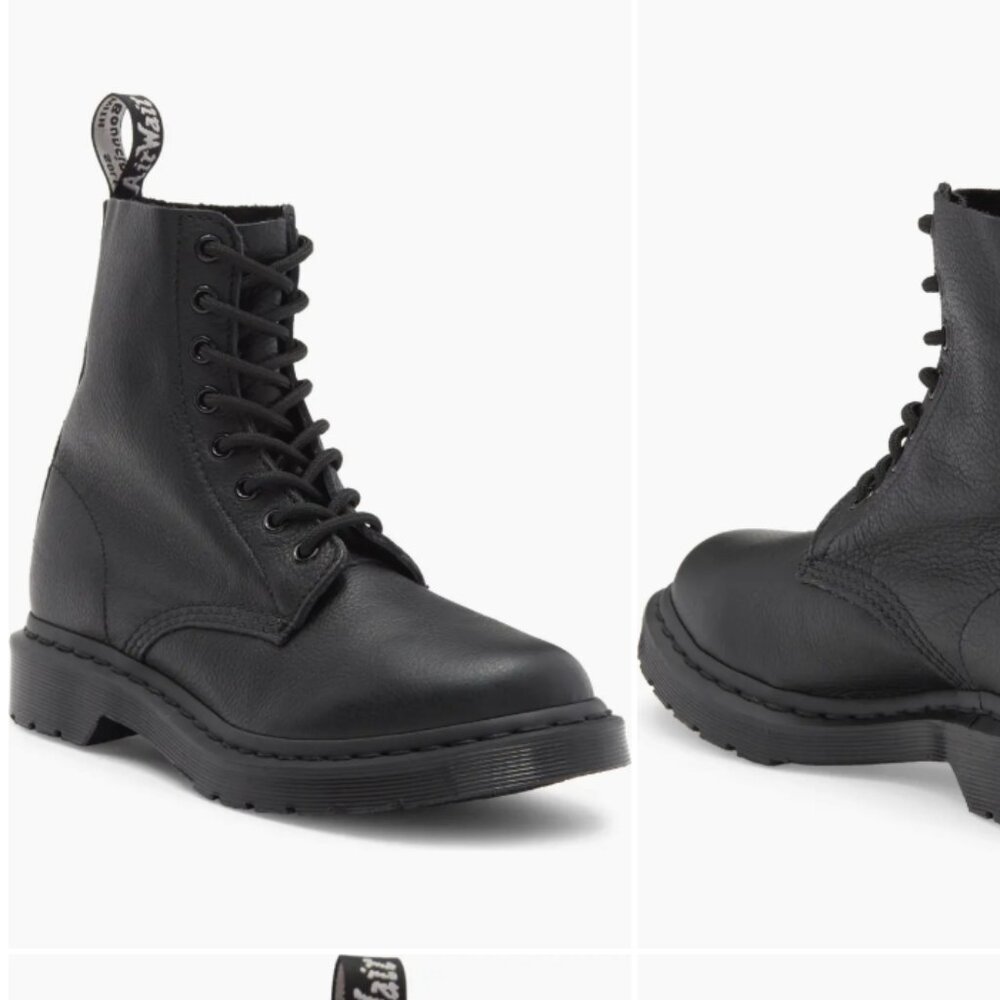 Dr. Martens Black Textured Leather 1460 Pascal Boots